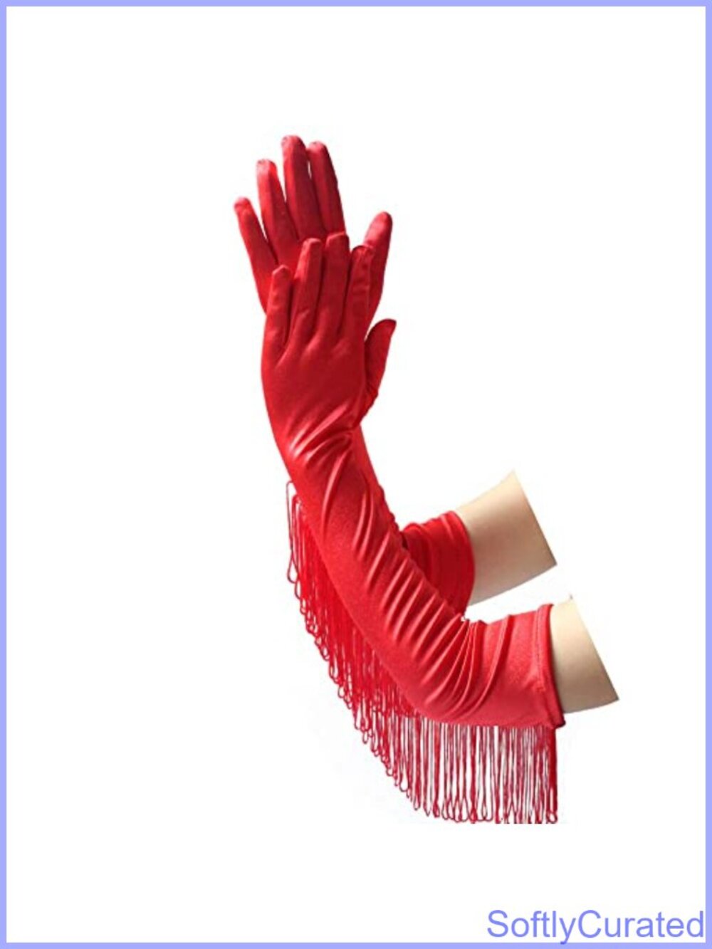 Satin Fringe Long Opera Party Gloves